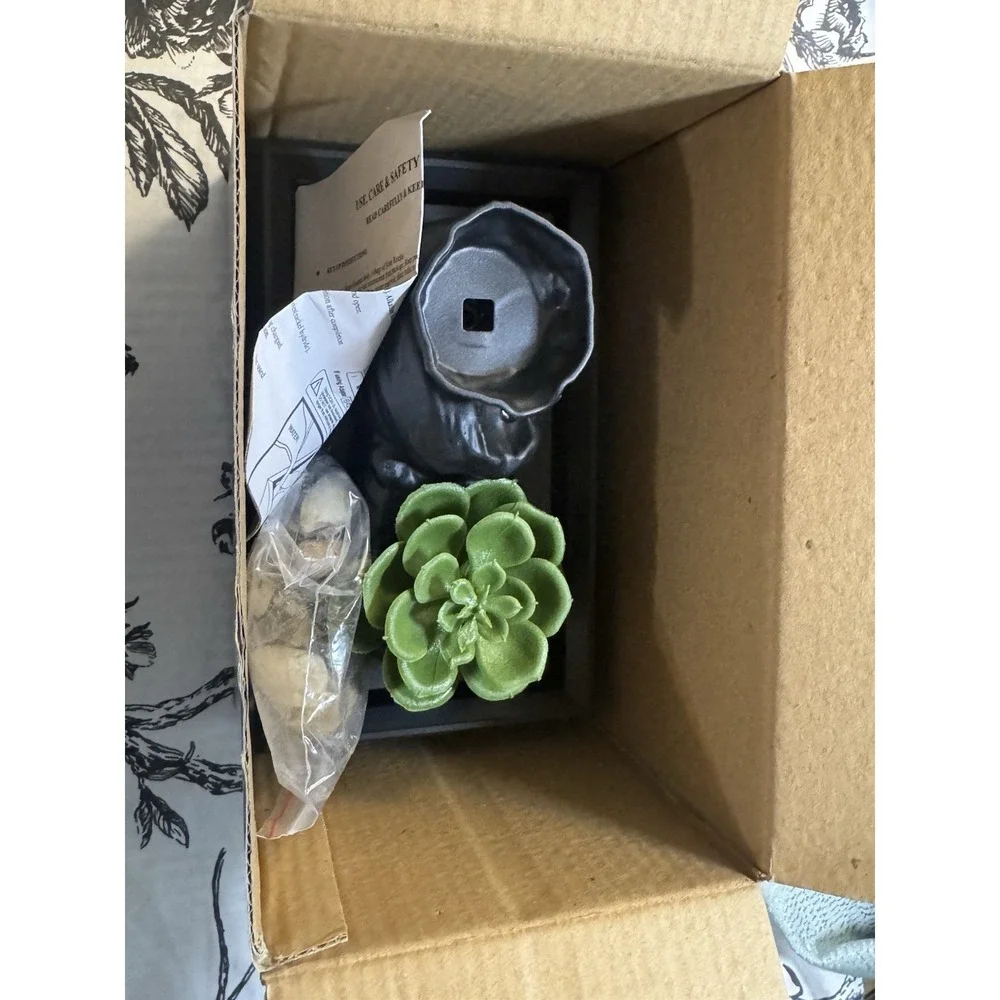 NIB Room 2 Room Succulent Fountain LED Lights Two-Tier Fountain Home Decor